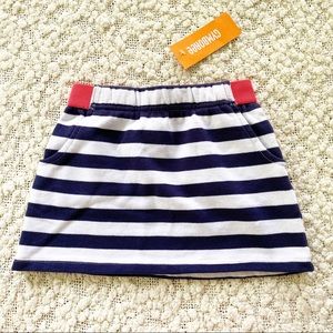 NWT Gymboree Blue White Stripe Pull on Skirt, 4
